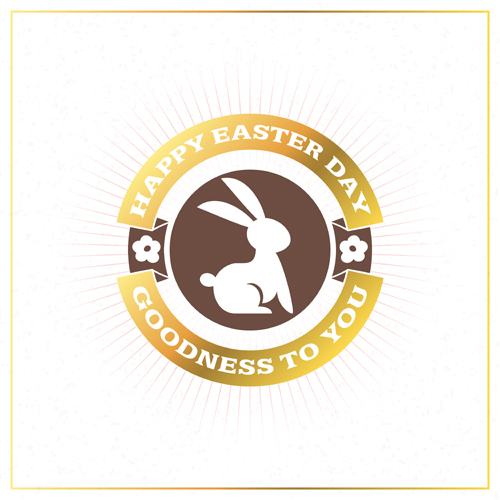rabbit happy golden badge 
