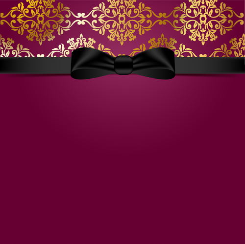 Pruple ornate bow black background 