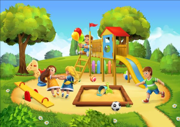 playground children background 