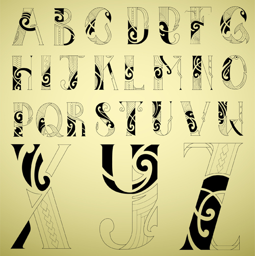 font alphabet abstract 