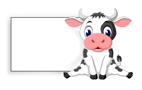 paper cow cartoon blank 