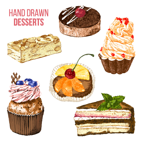 hand drawn dessetts 