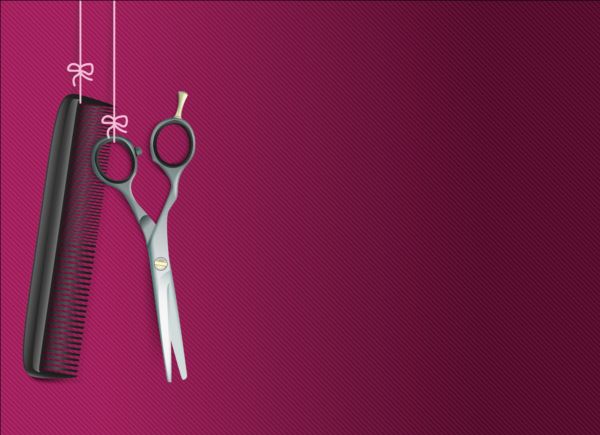 scissors purple comb background 