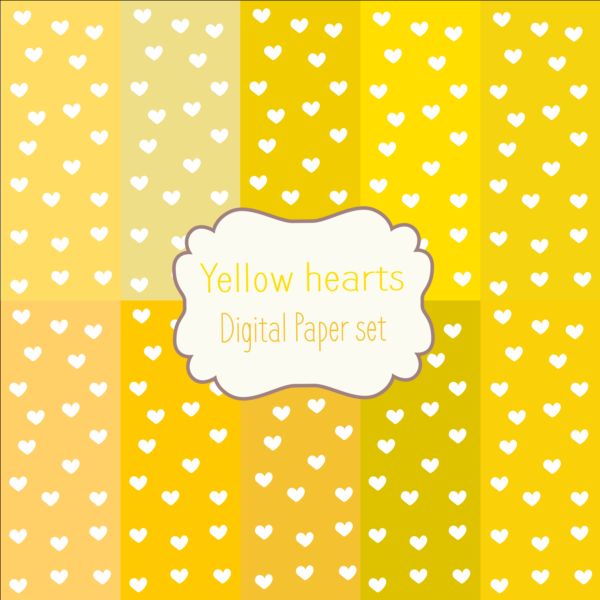 yellow paper heart background 