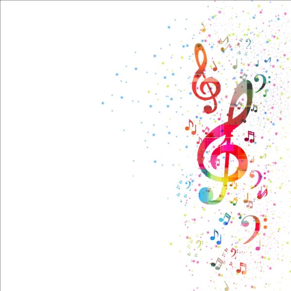 note music grunge colorful background 