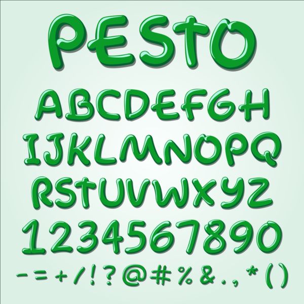 Pesto numbers alphabet 