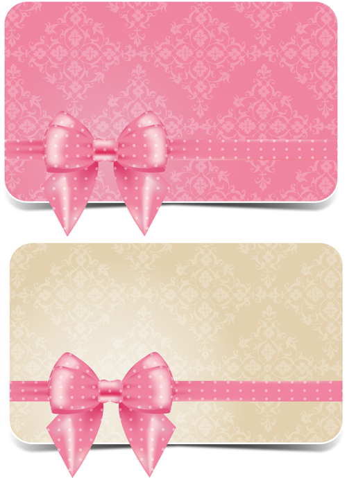 pink card business bow beautiful 