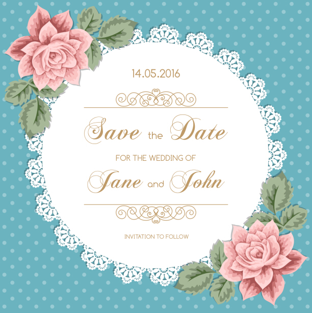 wedding lace invitation flower card 