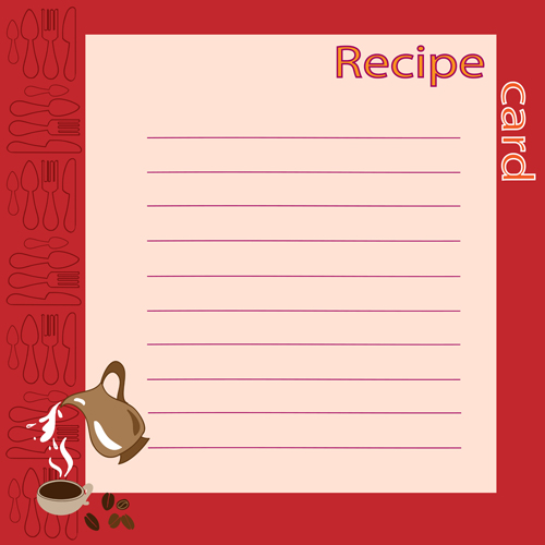 Tableware recipe pattern card 