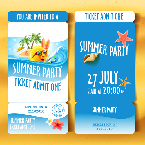 ticket summer party holiday 