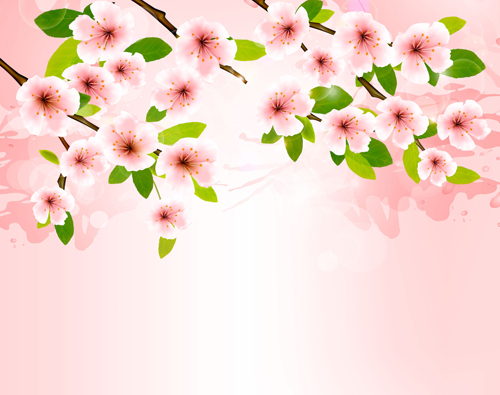 spring pink flowers background 