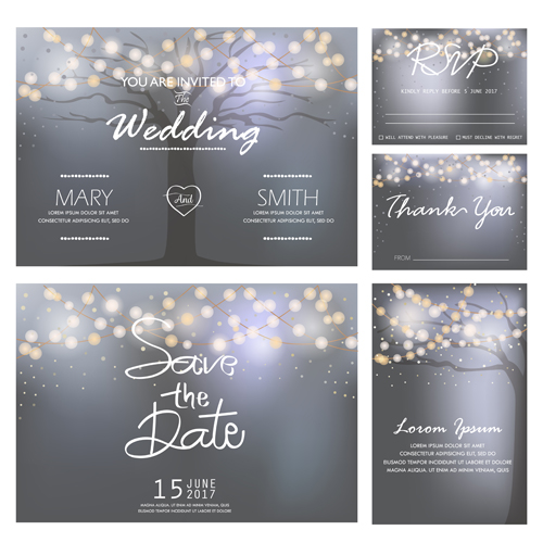 wedding tree invitation halation card 