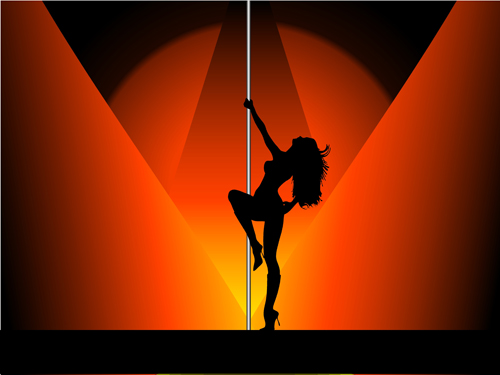 silhouetter pole dancer 