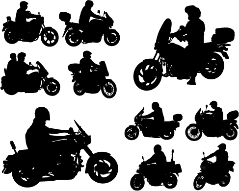 silhouettes Riders motorcycle 
