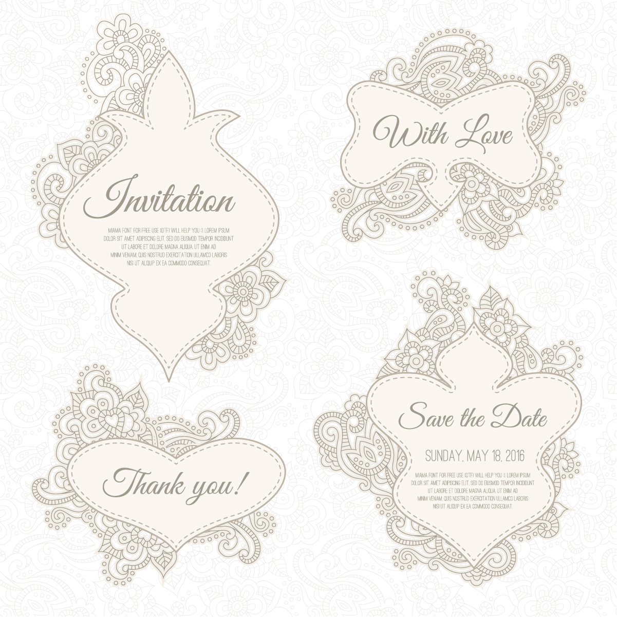 wedding labels invitation floral 
