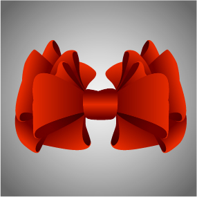 red realistic bow 
