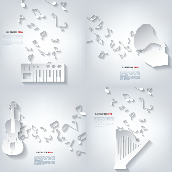 paper musical instruments background 