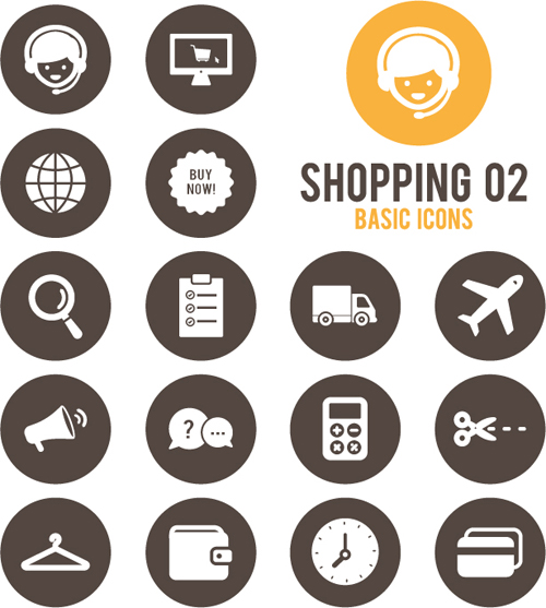 shopping round icons design 