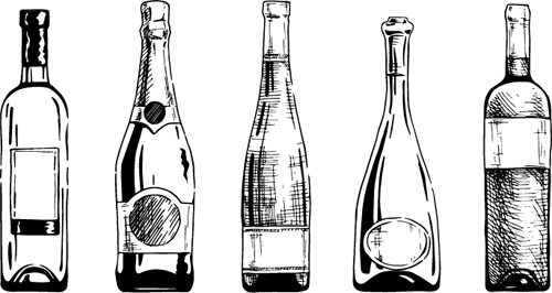 hand drawing design bottles 