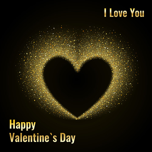 valentines material golden glow day card 
