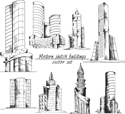 sketch modern buildings 