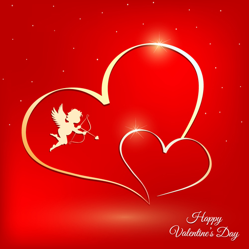 valentines heart golden cupid angel 