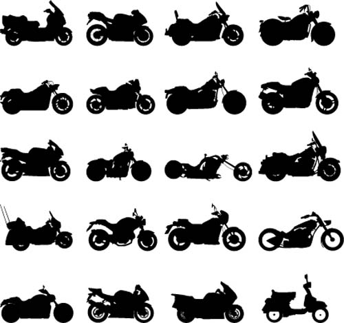 silhouetters Motorcycles different 