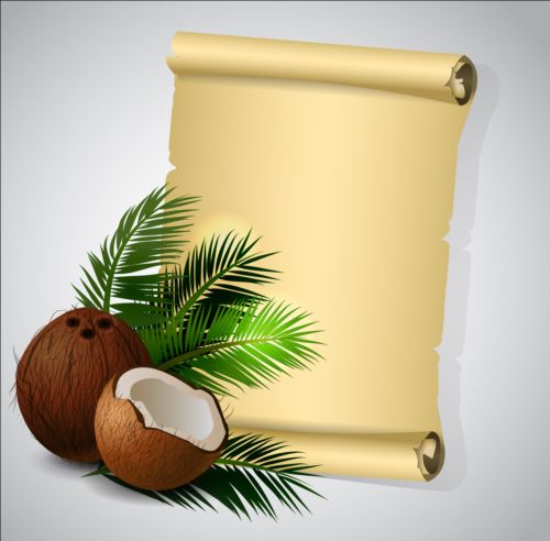 scrolls paper coconut background 