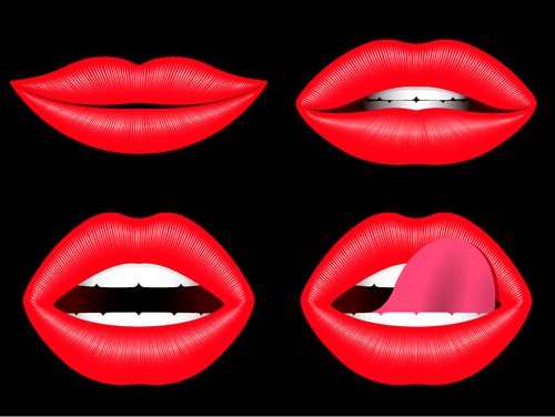 woman red lips design 