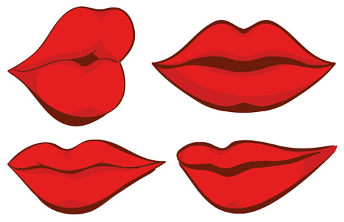 woman red lips design 