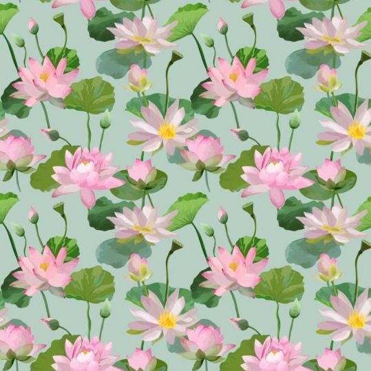 watercolor seamless pattern lily 