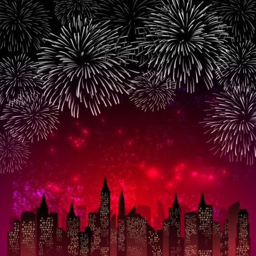 nightl fireworksl Cityl background 