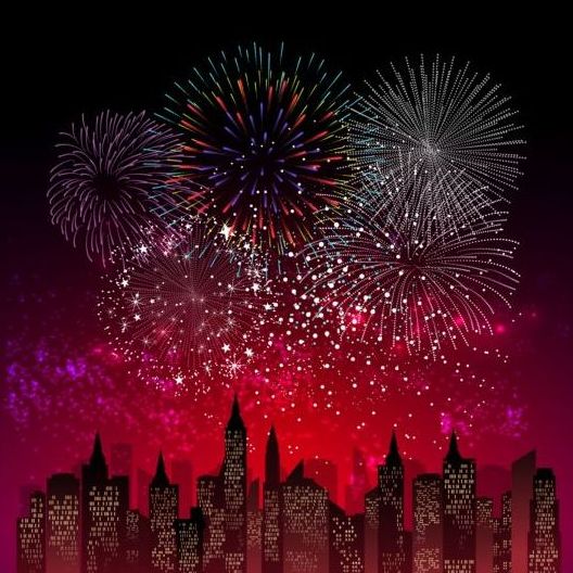 nightl fireworksl Cityl background 