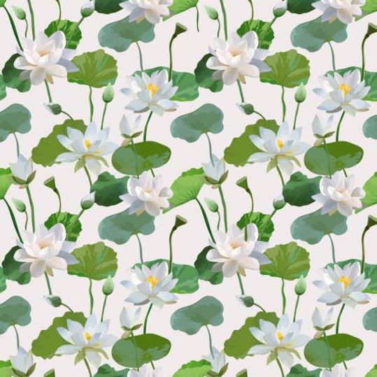 watercolor seamless pattern lily 