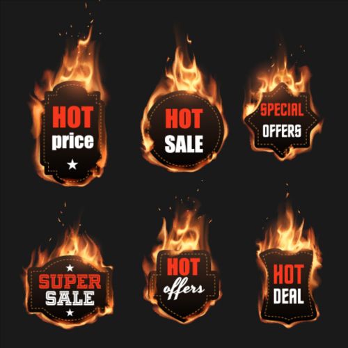 sale realistic labels fire 
