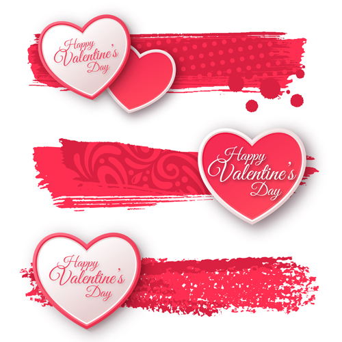 valentines heart banners 
