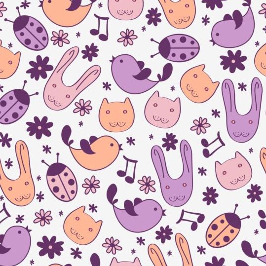 seamless pattern cartoon animals 