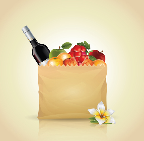 grocery food design bag 