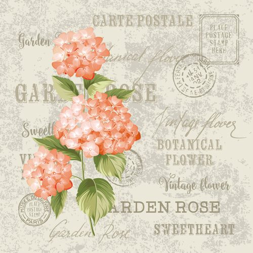 vintage stamp material flower 
