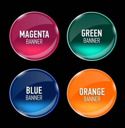 round glass banners 