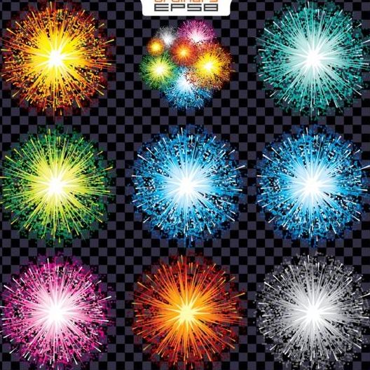 illustration holiday Fireworks colored 