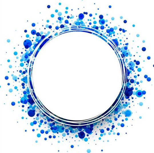 round frame dots blue 