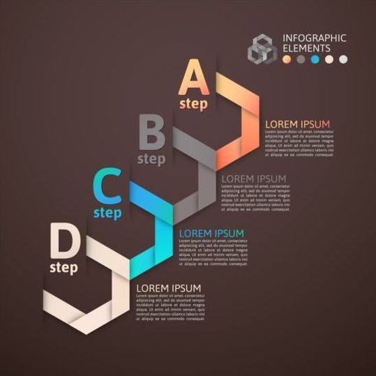 origami infographics elements brown 