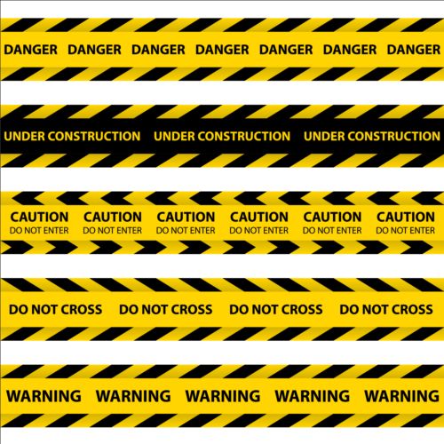 warning ribbon caution 