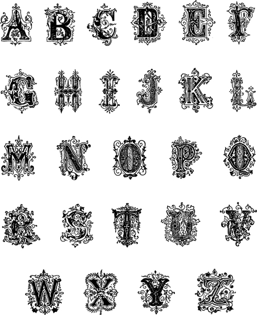 material Gothic alphabets 