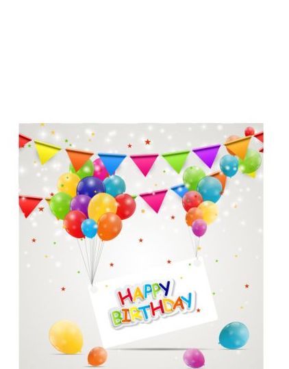 pennants card birthday balloon 