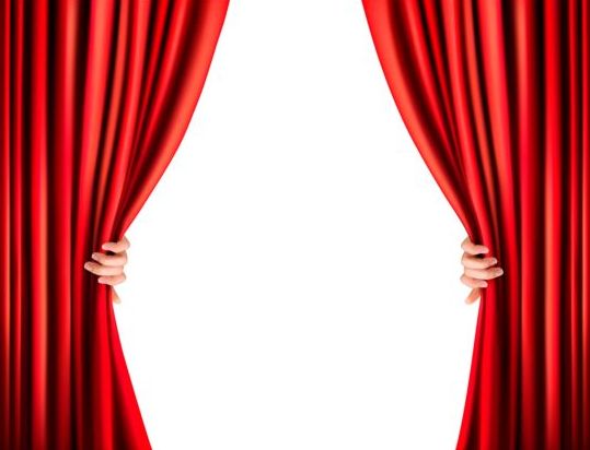 red hand curtain background 