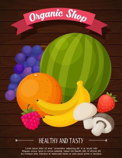 shop poster organic fruit 