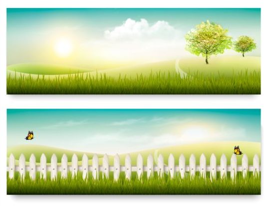 summer holiday countryside banners 
