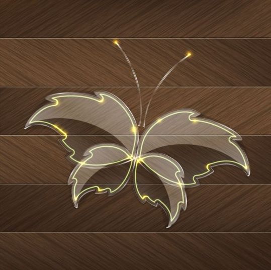 wooden glass butterfly background 